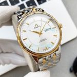Replica Omega White Dial Two Tone Gold Stainless Steel Watch 40mm